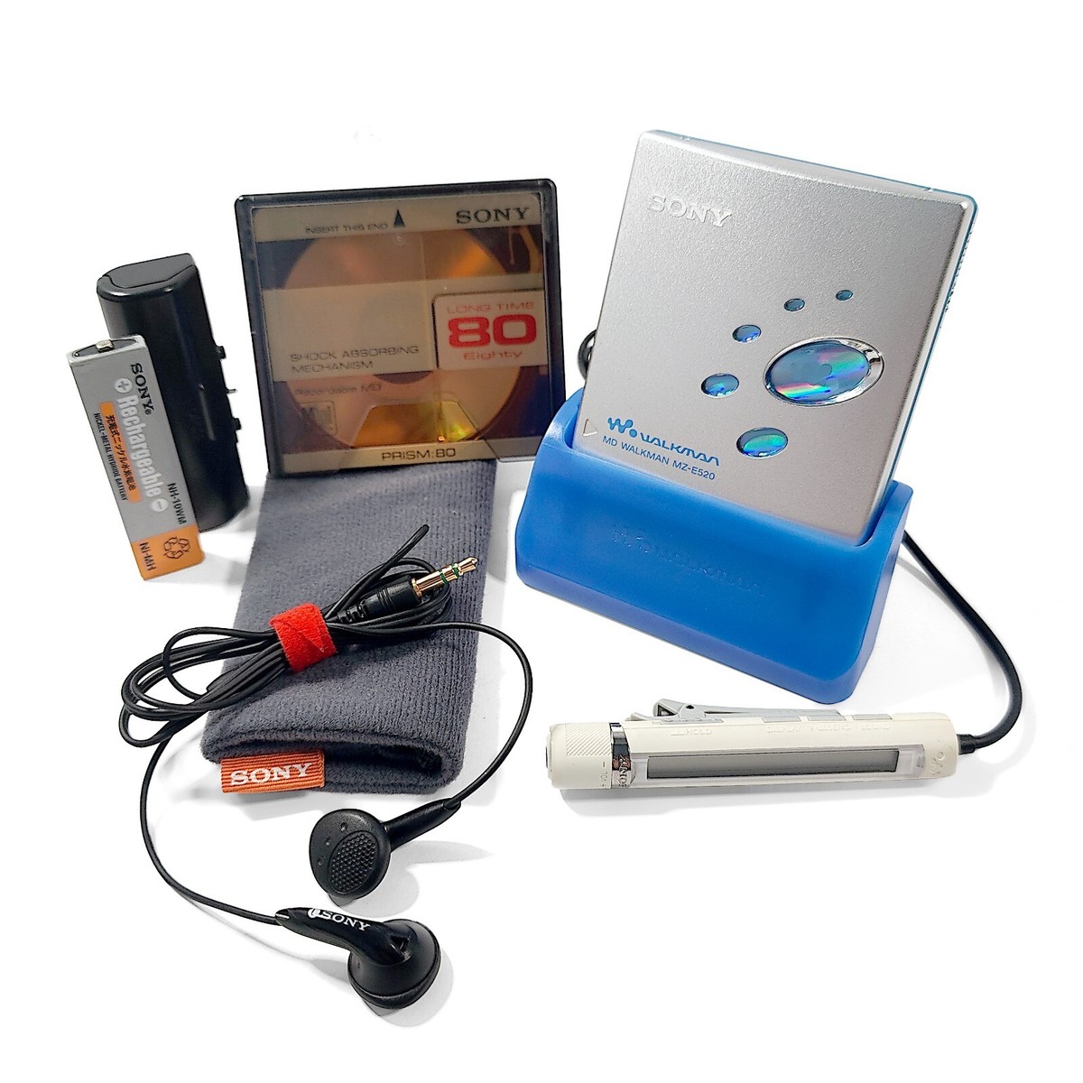 SONY MDプレーヤー MZーE520ウォークマン 青 シルバー本体のみ 楽天