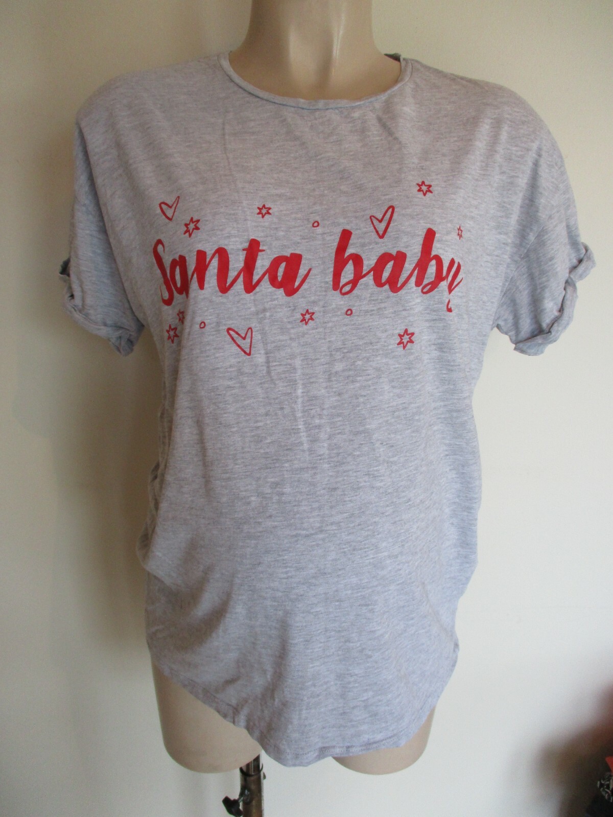 TU MATERNITY GREY MARL XMAS SANTA BABY 
