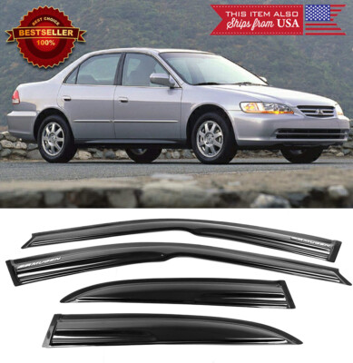 3D Window Vent Visor Rain Sun Wind Guard Diffuser Deflector Fit 98-02 Accord 4D