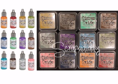 Ranger Tim Holtz DISTRESS OXIDE Ink Pads & Reinkers- ALL 12 Colors Set ...