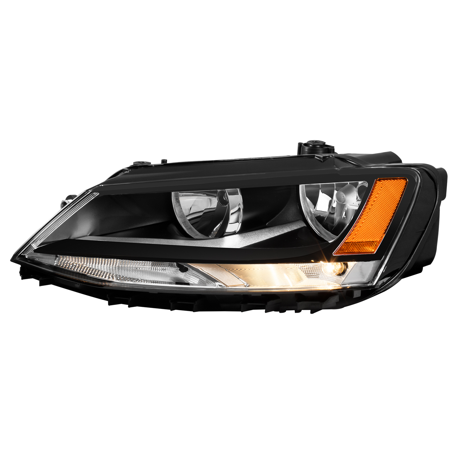 2PCS Black Housing Headlights Assembly For 1118 Volkswagen Jetta 4