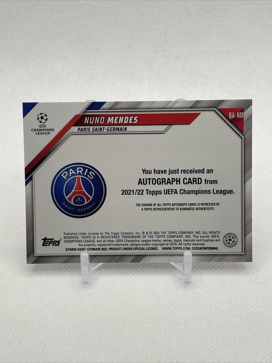 2021-22 Topps UEFA Champions League Nuno Mendes AUTO Rookie Silver Foil