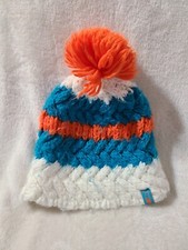 4F Knit TRI color pom pom Beanie size L/XL white blue orange