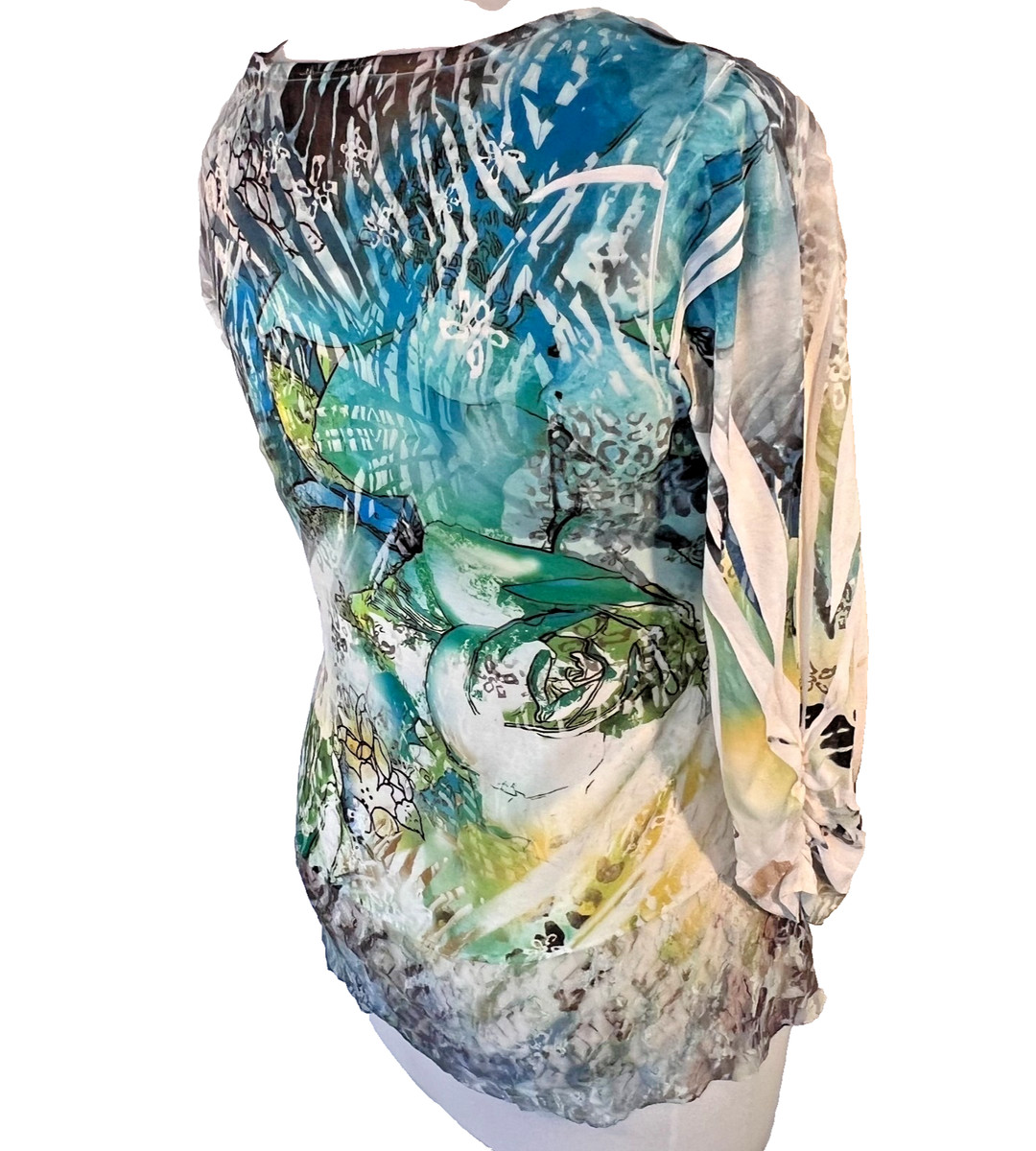 Style & Co - Women's L Tunic Top Lace Hem Sublimation Floral Animal Print View 3