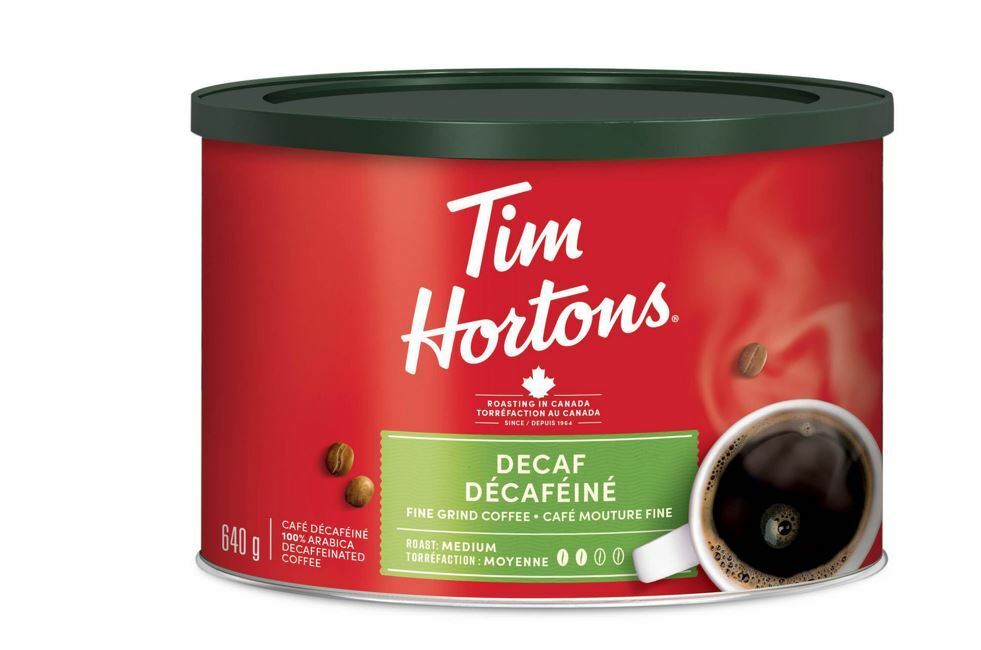 Canada Tim Hortons DECAF Medium Grind Coffee 640g can FRESH NEW eBay