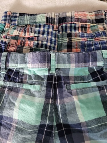 2pc Childrens Place Plaid Patchwork Shorts Boys 5 Adjustable Waist Chino Preppy - Picture 7 of 7