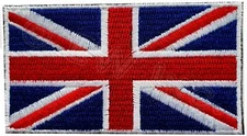 2 BRITISH FLAG PATCH UNION JACK ENGLAND GREAT BRITAIN embroidered iron-on blue