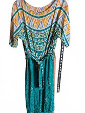 Vibrant Bohemian Wrap Dress with Geometric Patterns