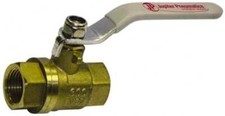 2" Pipe, Full Port, Brass Full Port Ball Valve Inline - Two Way Flow, FNPT x ...