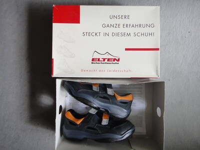 ELTEN Nova F Safety Shoes LAURA S1 Steel Toe Cap Sandal Blue Orange Leather 36
