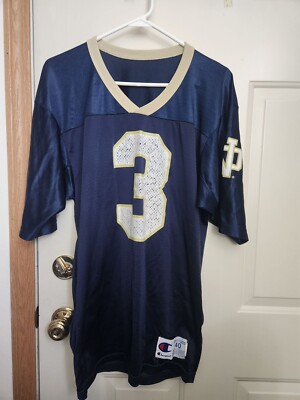 Champion Notre Dame Fighting Irish #3 Joe Montana Football Jersey Mens M 40  Navy