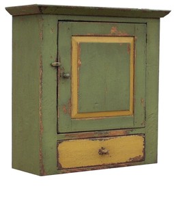 Painted Primitive Distressed Hanging Rustic Wall Cupboard Cabinet Farmhouse Pine Ebay