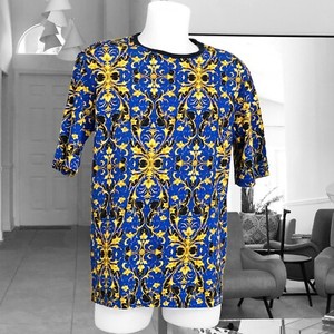 versace shirt blue and gold