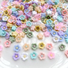 50pcs13mm floral resin decorative flat back d...