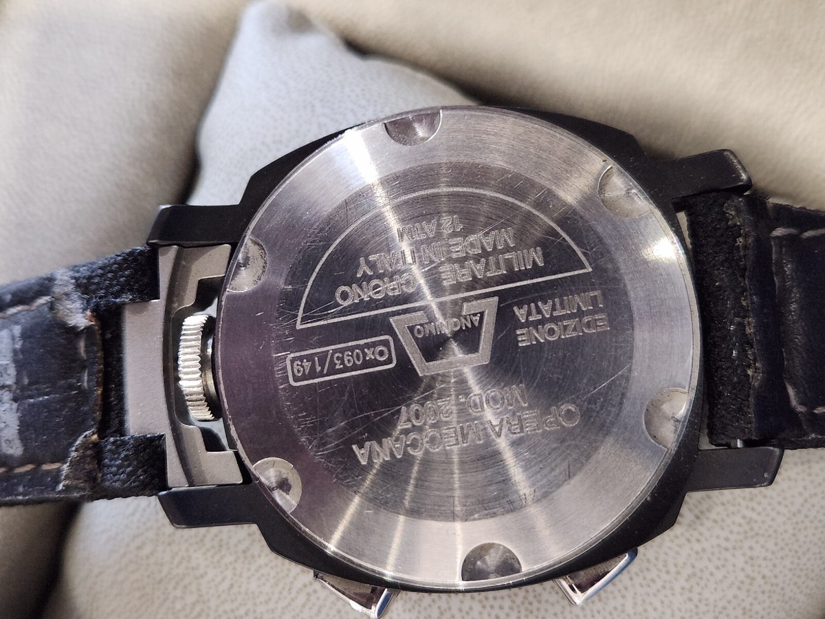 ANONIMO MILITARE PVD STAINLESS STEEL CHRONOGRAPH WATCH 2007 - Only 
