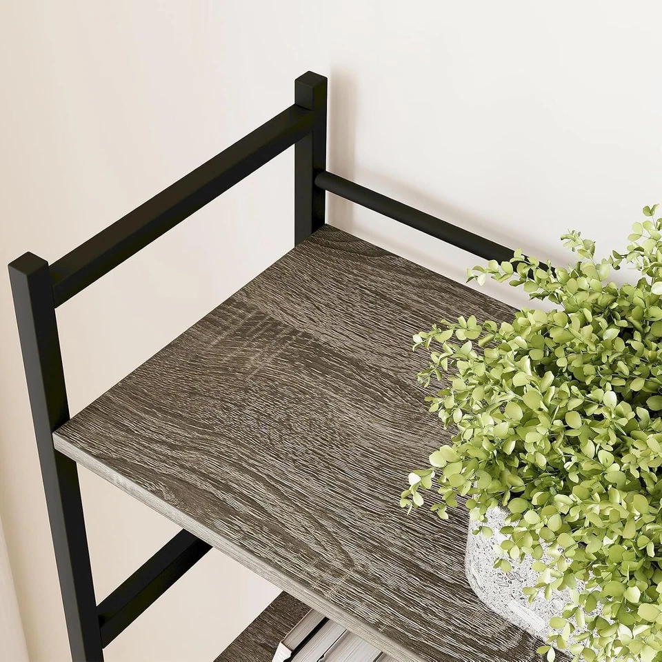 5 Tier Industrial Large Bookshelf Bookcase Standing Triple Wide Display Shelves - Image 4 of 4