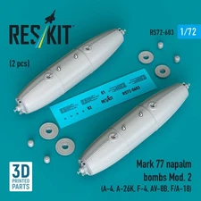 Mark 77 napalm bombs Mod. 2 (2pcs)  (3D Printed)  1/72 ResKit RS72-0603