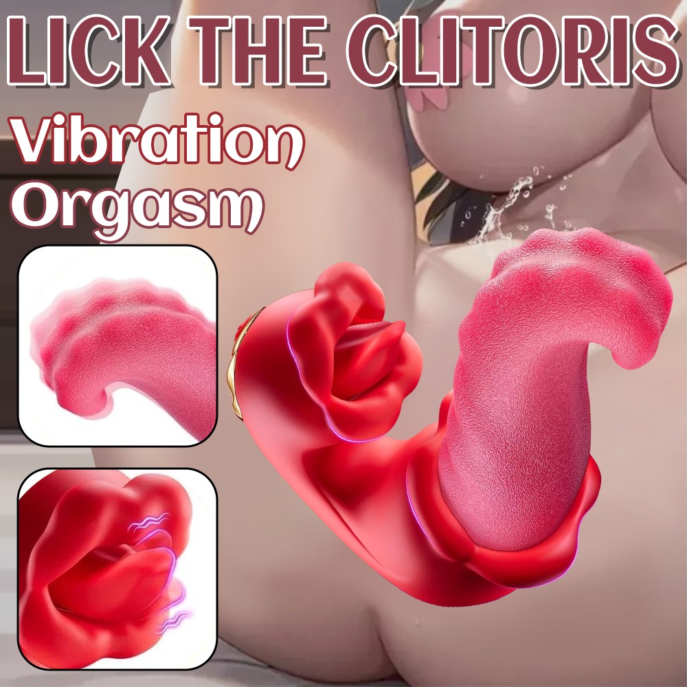 Tongue Vibrator Clit G-Spot Dildo Massage Licking Oral Sex Toys Women Orgasm