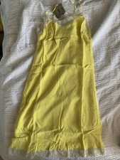 ASOS lemon Yellow Lace Trim Slip Dress. Size UK6. BNWT