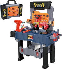 Kids Tool Bench Set with Electric Drill and Realistic Tool, Pretend Play Constru