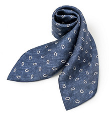 100 Silk 20" small square Scarf men Women neckerchief Wrap paisley navy SC20-7