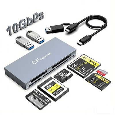 CFexpress Type B Card Reader 8 in 1, 10Gbps Multi CF Express Reader Adapter f...