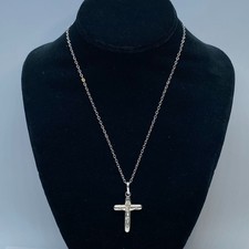 Sterling Silver Crucifix Pendant Chain Necklace 4.2g