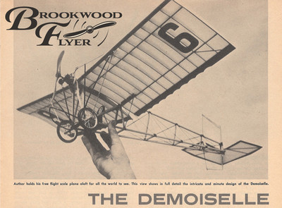 DEMOISELLE PLAN + CONSTRUCTION ARTICLE & Scale Data for 1/2A FF Model Airplane 