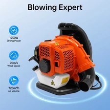 Upgraded 63CC 2-Stroke Commercial Backpack Gas Leaf Blower Lawn Grass Blower