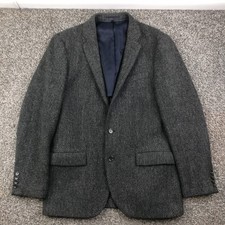 J Crew Sport Coat Ludlow 42R Moon Tweed Wool Herringbone Gray Flaw