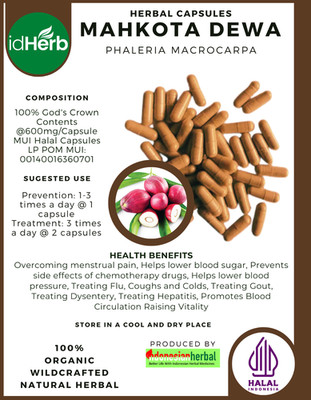 [idHerb] 100-800 Kapseln Gotteskrone Phaleria macrocarpa Lebensbaum Bio
