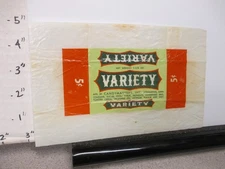 candy bar wrapper 1940s VARIETY Candymasters Minneapolis 1.5 oz 5 ct nuts cereal