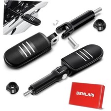 Passenger Foot Pegs with Support Mounting Kit Stainless Steel Streamliner Black