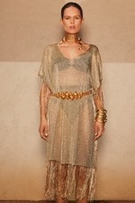 BNWOT Zara Beachwear Semi-Sheer Kaftan with metallic thread Size M