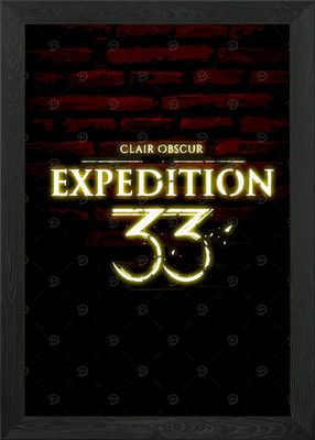 Leuchtreklame Clair Obscur Expedition 3 gerahmtes Wandbild Poster Leinwanddruck Bild