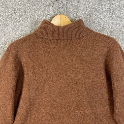 Celtic & Co Jumper Womens Medium Brown Wool Oversized Boxy Roll Neck Knit - Picture 3 of 12