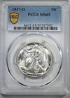 1947-D Walking Liberty Half Dollar 50C PCGS MS65