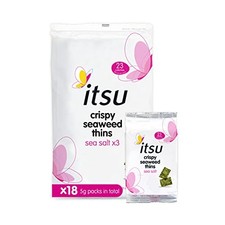 Salt Flavour Seaweed Thins 5g Vegan Low Calorie Healthy Snack 18Count PC 1
