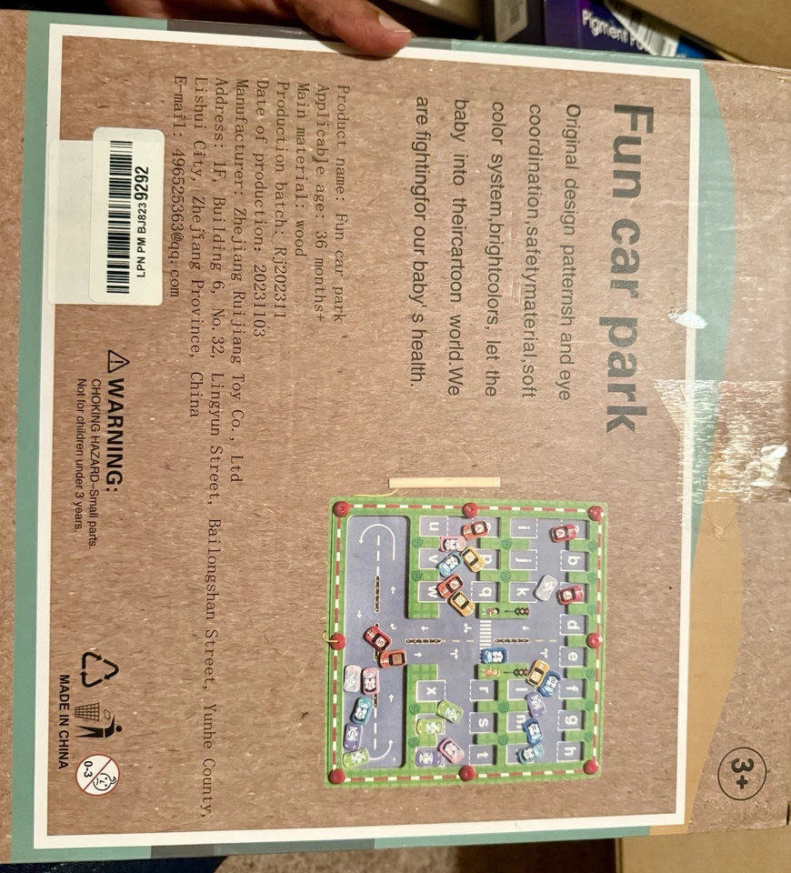 Juguete Montessori de madera magnético juego de estacionamiento de coches para rompecabezas de 3+ años, niño pequeño, alp Foto 3 de 4