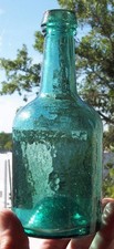 Nice Iron Pontil Whittled Bright Green Porter Type Ale Or Mineral Water Bottle