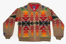 90's Vintage Pendleton Western Southwestern Medium Wool Bomber Jacket USA Aztec
