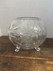 Vintage Cut Crystal Footed Rose Bowl – Pineapple & Starburst — photo 1