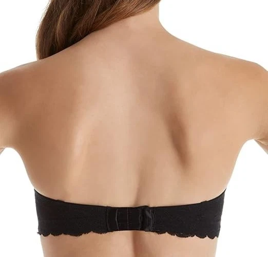 Sujetador elevador sin tirantes Calvin Klein Seduction Comfort de encaje para mujer, negro, 30D Foto 2 de 4