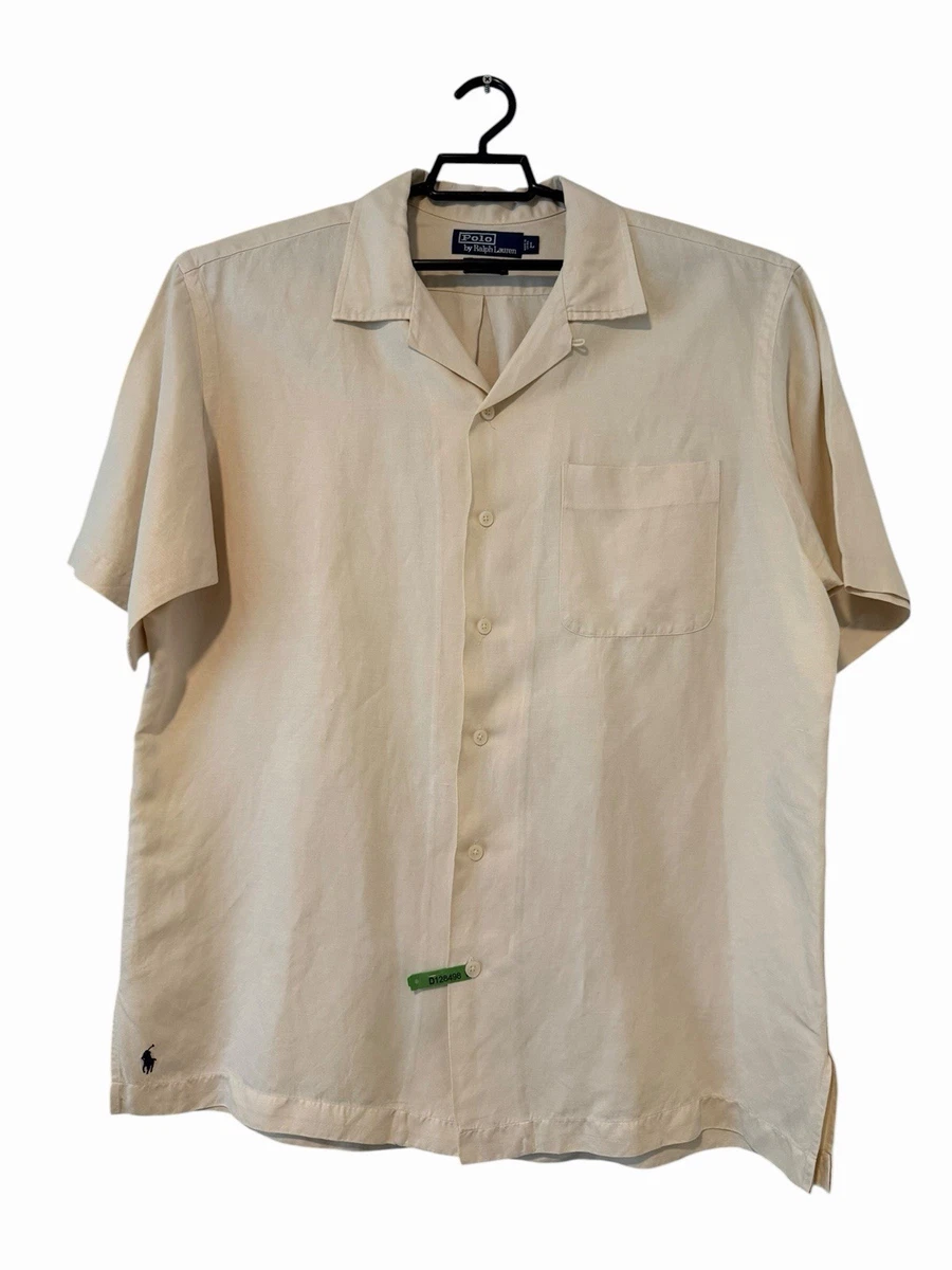 Polo Ralph Lauren Silk Short Sleeve Button-Up Casual Button-Down