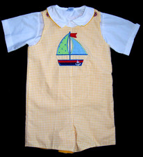 BOY 4T: NWT APPLIQUED SAILBOAT-THEMED JON JON  SHIRT SET by ZEE  ME 