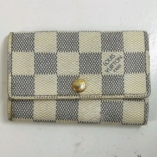 Louis Vuitton Damier Azur Multi-Color 6-Key Case Gray Used