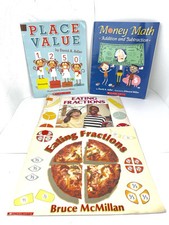 Lot Children's 4 Book Math Bundle Homeschool Early Fractions, Place Value,  - 