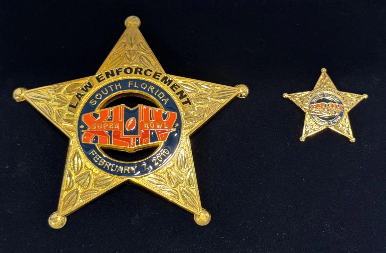 Super Bowl XLIV 44 Collector Law Enforcement Police Badge Collinson Ent #1401