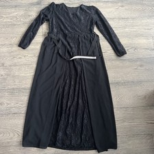Black Unbranded Maxi Dress Longsleeve  With Attached Belt Amazing Condition