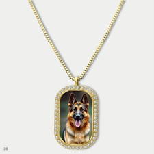 Stunning Cute German Shepherd Dog Breed Fashion Pendant Necklace Chain Printed D